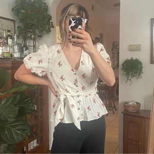 Embroidered Rose top